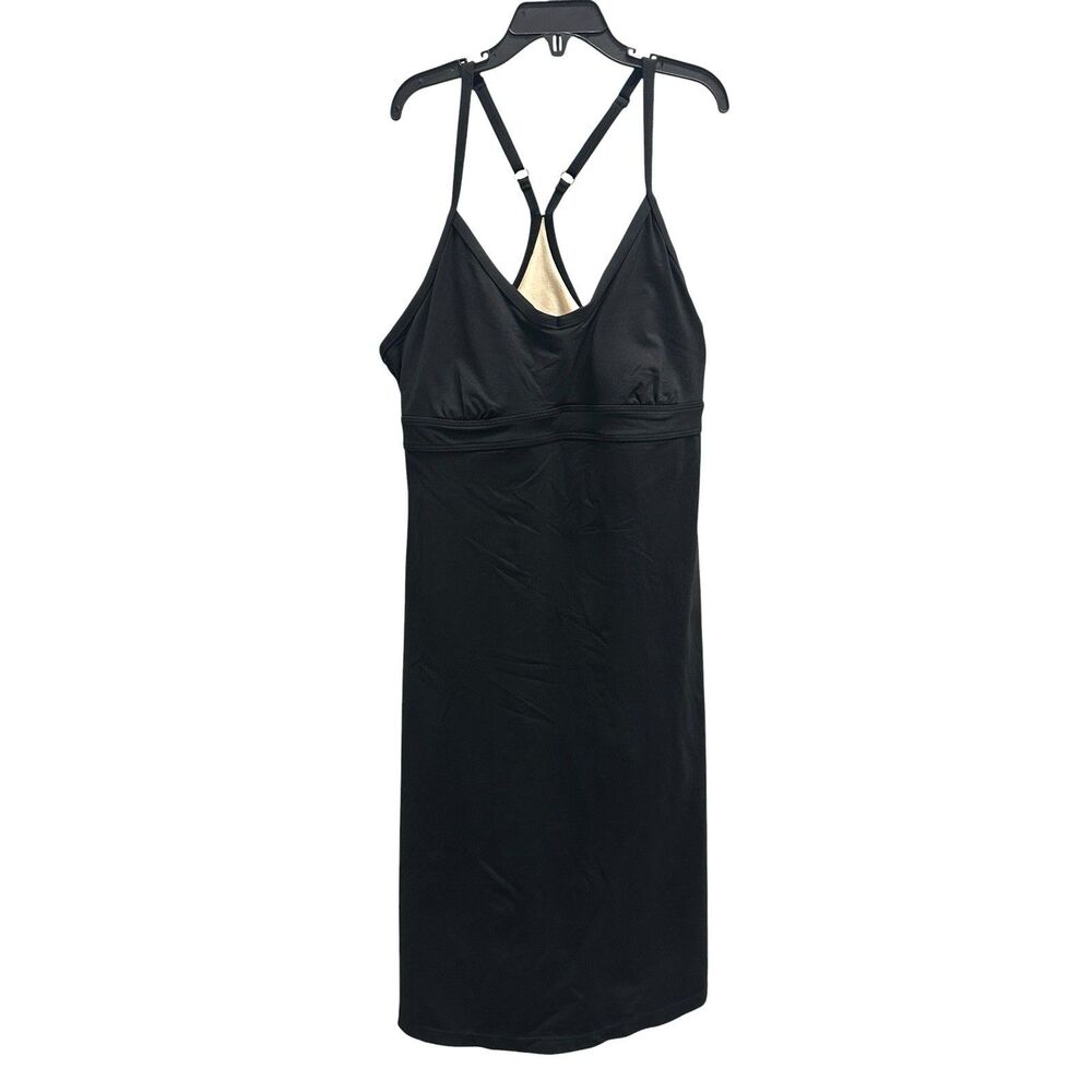 Athleta Shorebreak Swim Dress Adjustable Straps Padded Bra Black Size Small